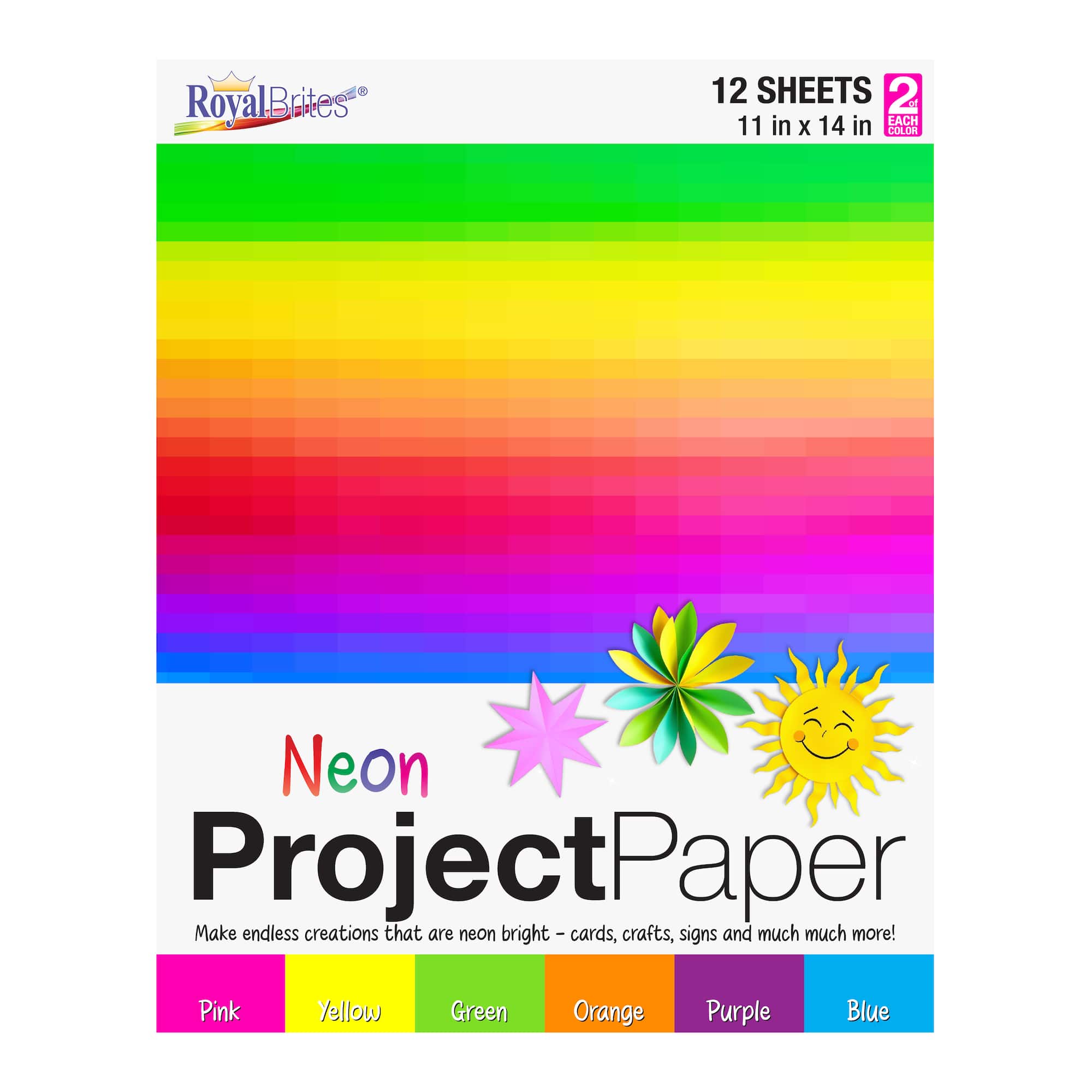 Royal Brites® 11" x 14" Neon Project Paper Pack